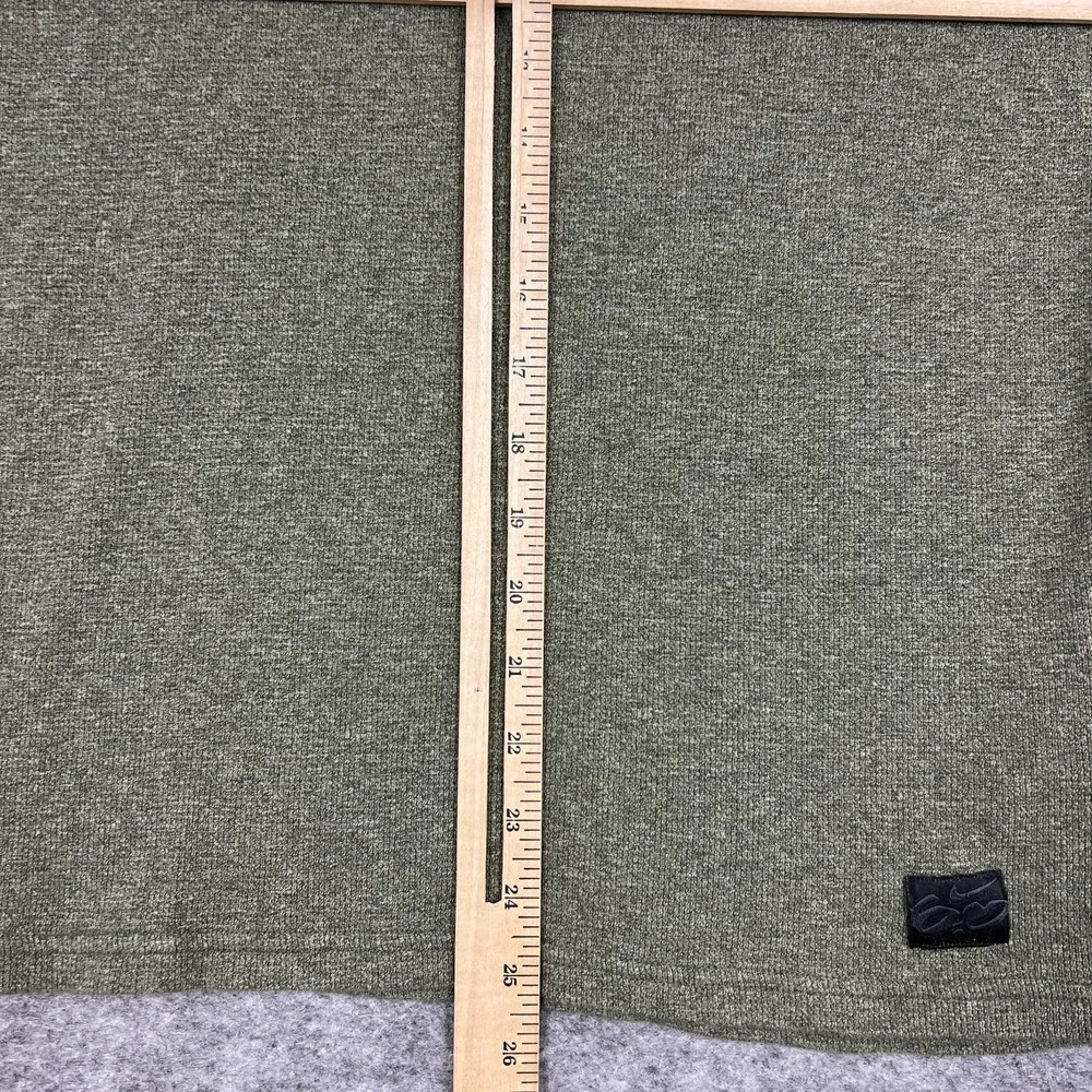 Nike Shirt Mens L Green Henley Crew Button Knit Pullover Thermal 6.0 Y2K